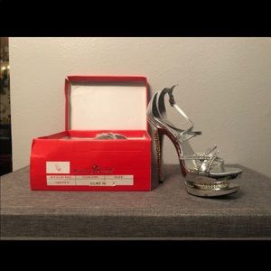 Silver strapped heels